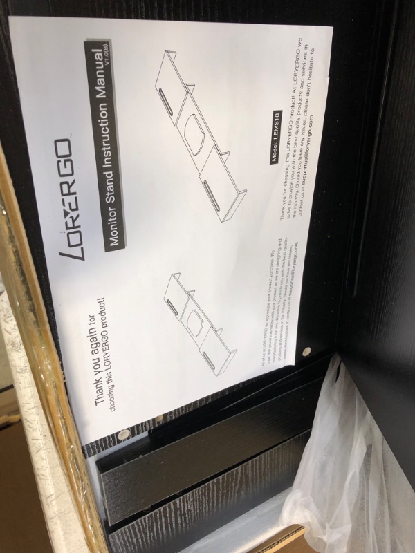 Photo 1 of LORYERGO Dual Monitor Stand - Monitor Stand Riser, Adjustable Computer Stand w/Slot for Tablet & Cellphone?Computer Riser w/Big Storage, Dual Monitor Riser for PC, Computer, Laptop, Printer