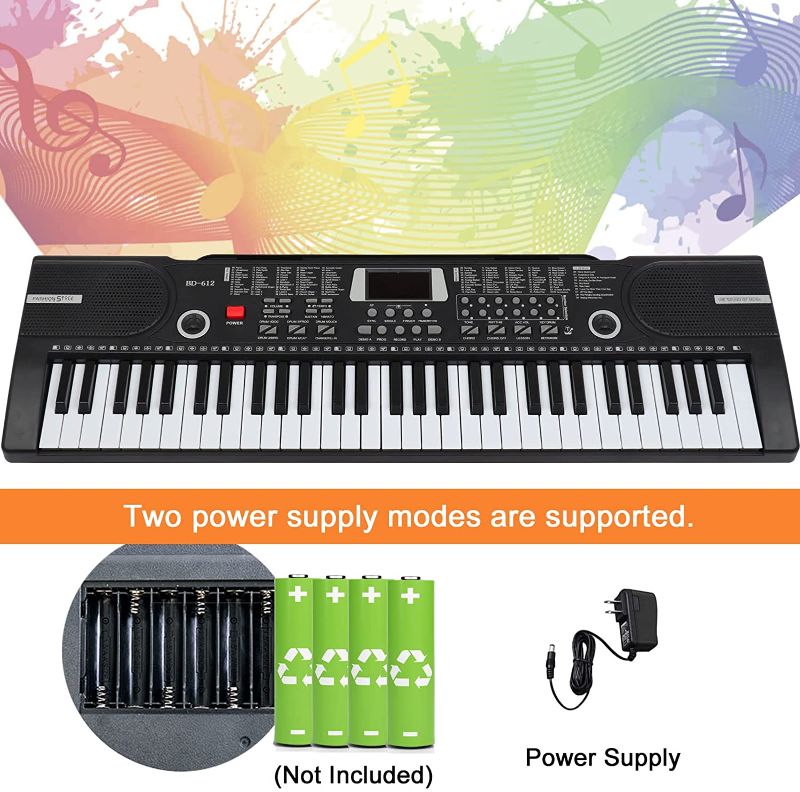 Photo 1 of 61 Keys Keyboard Piano, Electronic Digital Piano with Built-In two Speaker Microphone, With Sheet Stand, Portable Keyboard