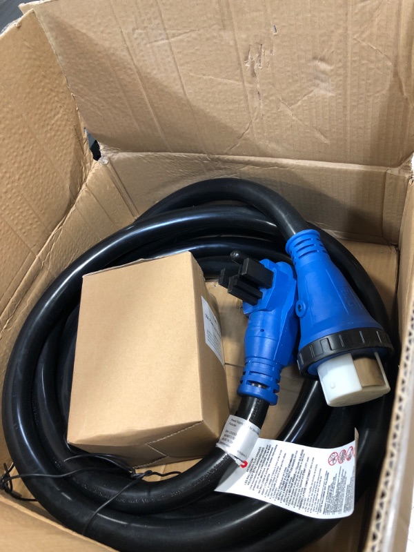 Photo 2 of 50 Amp Generator Cord and Power Inlet Box, 20FT Generator Extension Cords 50 Amp,125V/250V Generator Power Cord NEMA14-50P/SS2-50R Twist Lock Connector