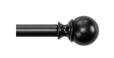 Photo 1 of Amazon Basics 1" Curtain Rod -length curtain rod in extends from 36 to 72 inches COLOR BLACK/ BROWN 