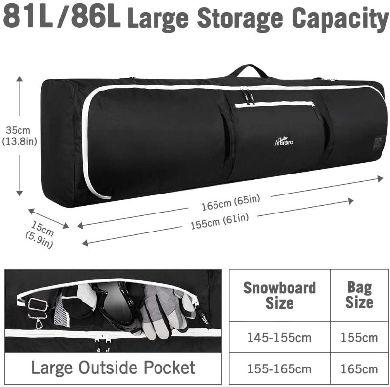 Photo 2 of Affordura Snowboard Bag Fits 2-Piece Ski and Boot Bag Padded Ski Bag,