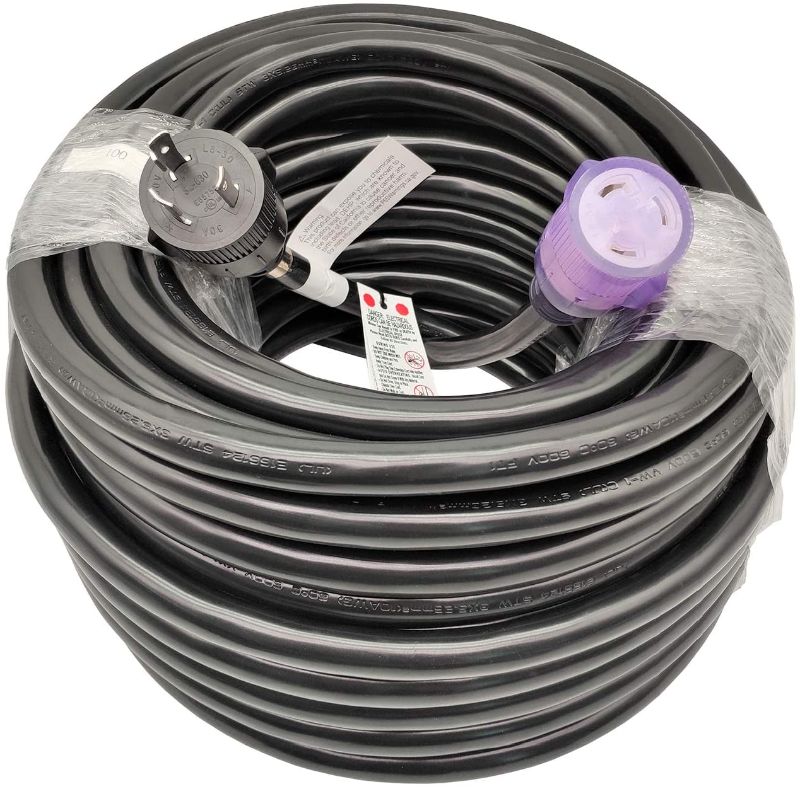 Photo 1 of Parkworld 62312 NEMA L6-30 Extension Cord, Locking 3-Prong, 30 AMP, 250 Volts, 7500 Watts (100FT)