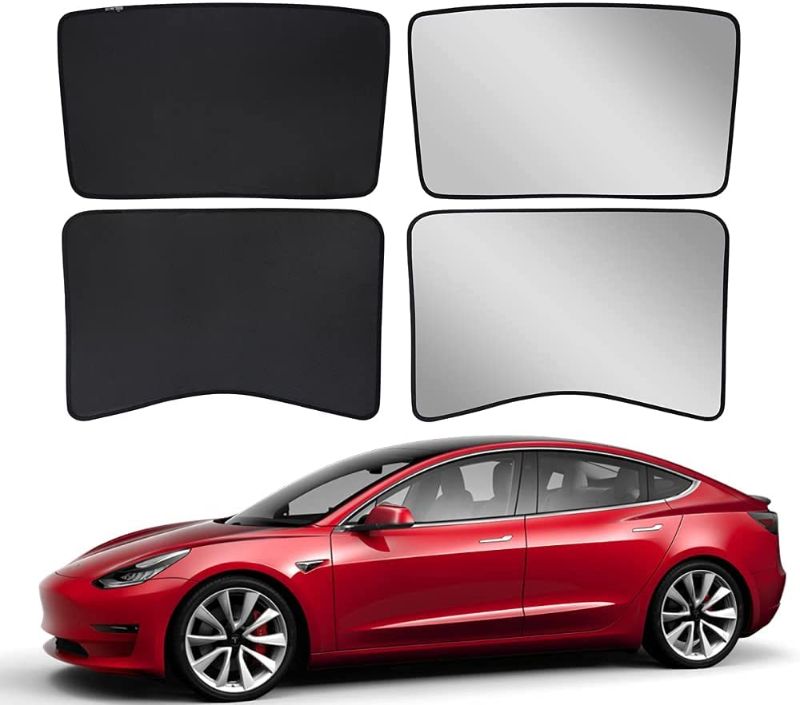 Photo 1 of BASENOR Tesla Model 3 Sunshade Front & Rear Glass Roof Sun Shades with Skylight Reflective Covers Set of 4 (2023 2022 2021 Model 3) Item Dimensions L x W x H 0.39 x 0.39 x 0.39 inches
