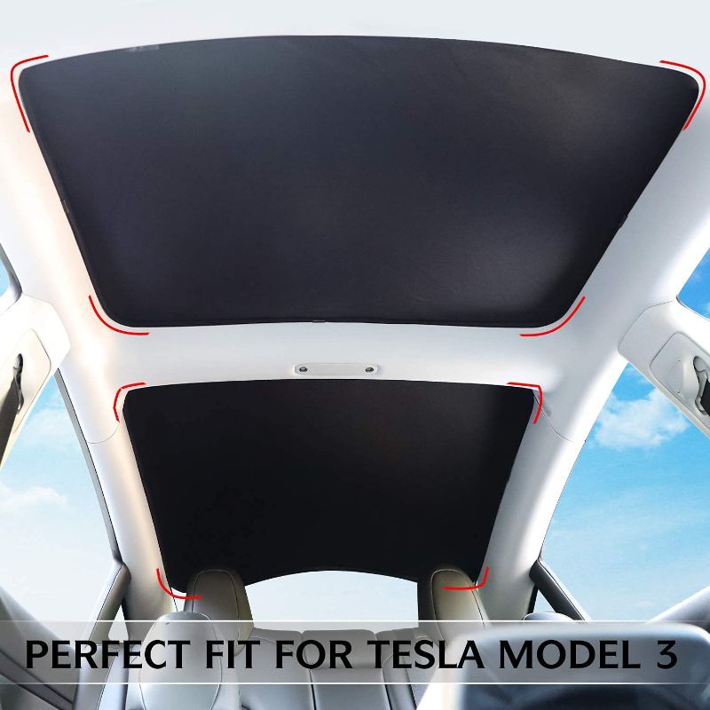 Photo 3 of BASENOR Tesla Model 3 Sunshade Front & Rear Glass Roof Sun Shades with Skylight Reflective Covers Set of 4 (2023 2022 2021 Model 3) Item Dimensions L x W x H 0.39 x 0.39 x 0.39 inches
