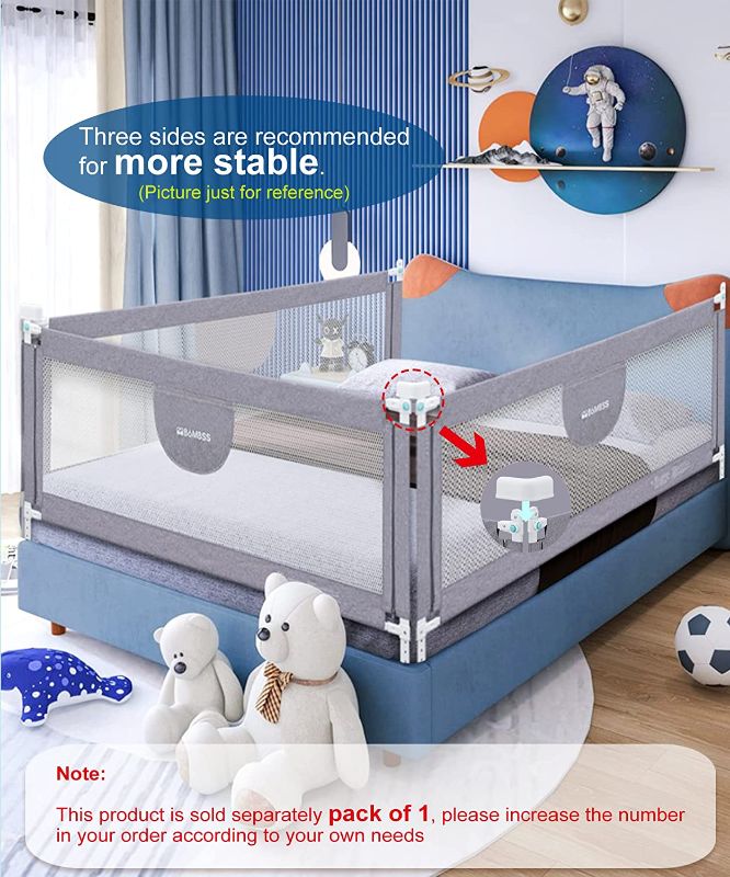 Photo 1 of Bed Rail for Toddlers Infant Safety Bed Guardrail, Baby Protector Rail with Breathable Fabric SIZE TWIN QUEEN 