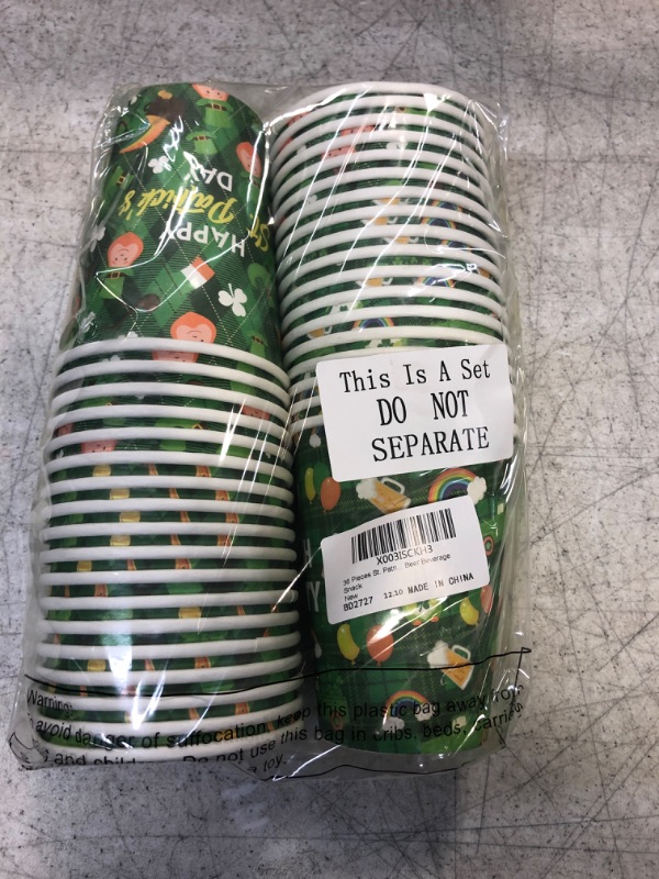 Photo 2 of 36 Pieces St. Patrick's Day Paper Cups 12 oz Shamrock Clover Coffee Cups Green Irish Theme Disposable Cups for St. Patrick's Day Party Supplies Coffee Beer Beverage Snack
