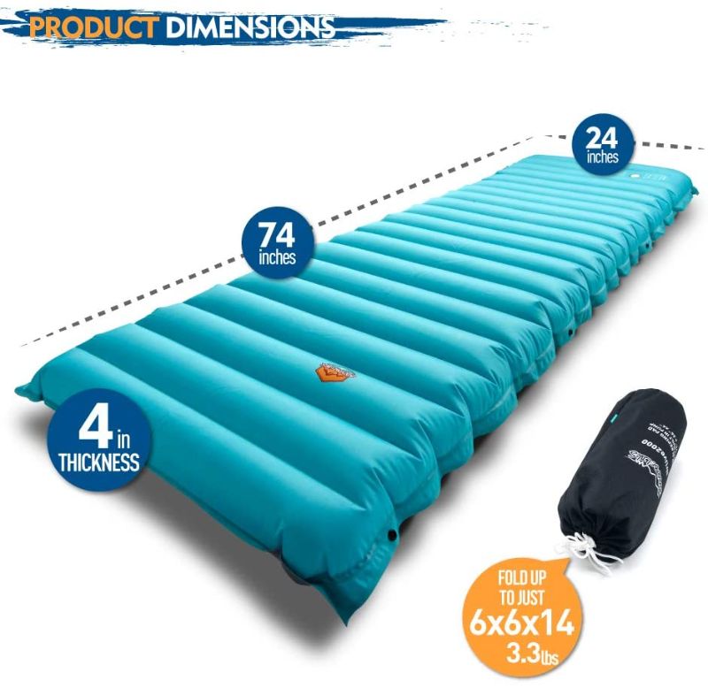 Photo 2 of ZOOOBELIVES Extra Thickness Inflatable Sleeping Pad with Built-in Pump