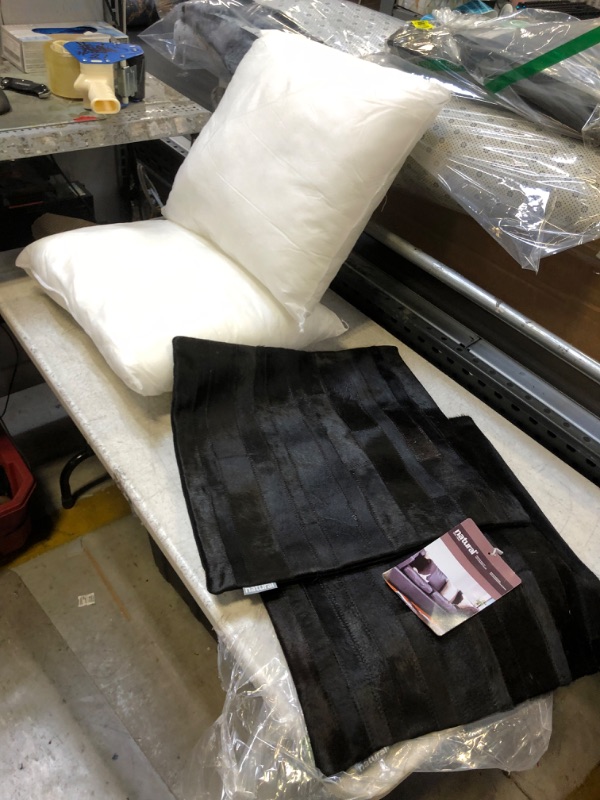 Photo 2 of 2 SOFA PILLOWS WITH BLACK PILLOW COVERS SIZE 17X18" 