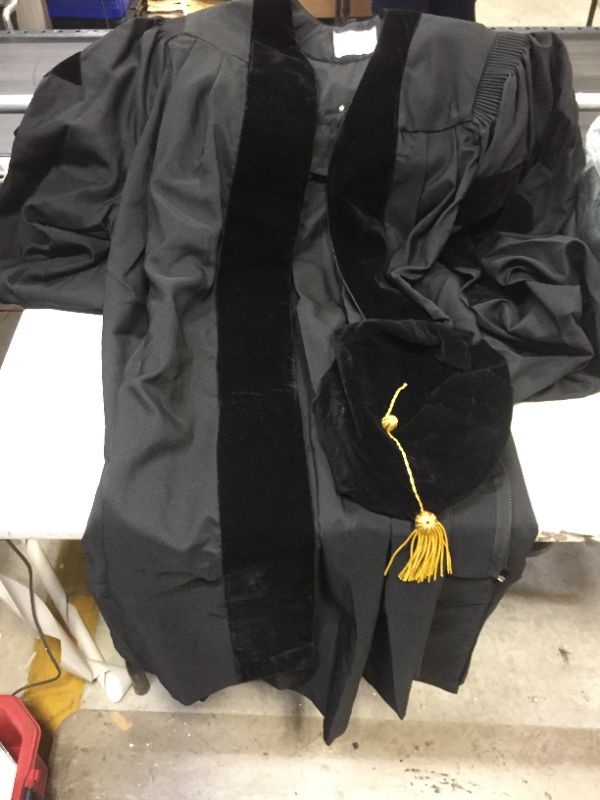 Photo 2 of IvyRobes Unisex John Wesley Clergy Robe for Pulpit with Bell Sleeves Black- SIZE 45 - 5'0-5'2