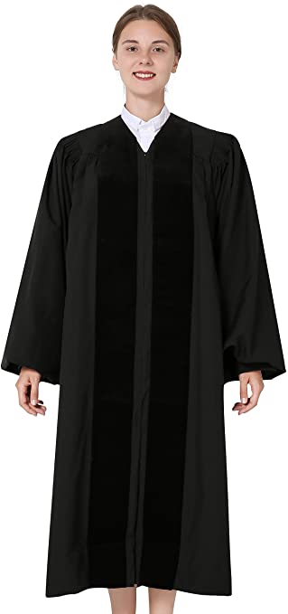 Photo 1 of IvyRobes Unisex John Wesley Clergy Robe for Pulpit with Bell Sleeves Black- SIZE 45 - 5'0-5'2