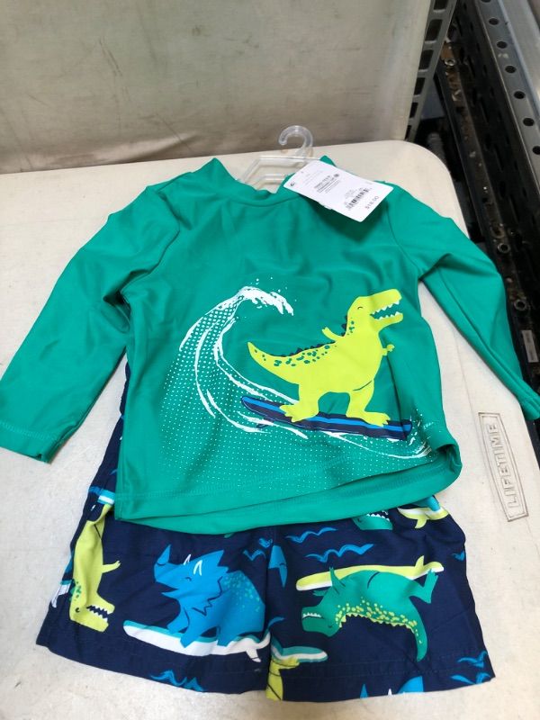 Photo 1 of Carter's Just One You® Baby Boys' Dino Print Rash Guard Set - Light Teal Green
SIZE 3 MONTHS 