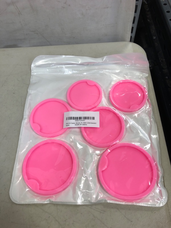 Photo 1 of 6Pcs car coaster silicone 2.95 inch 3.35 inch diameter 