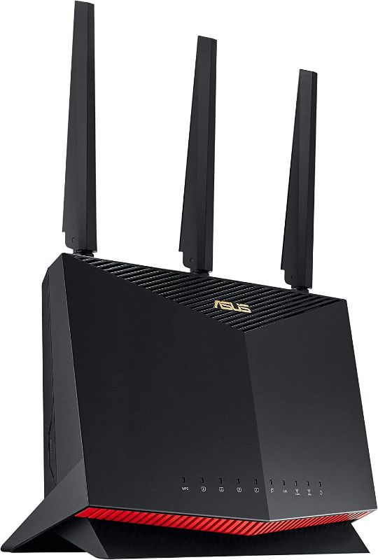 Photo 1 of ASUS AX5700 WiFi 6 Gaming Router (RT-AX86U) - Dual Band Gigabit Wireless Internet Router, NVIDIA GeForce NOW, 2.5G Port, Gaming & Streaming, AiMesh Compatible, Included Lifetime Internet Security