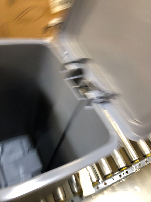 Photo 1 of 20" Gray Plastic Trash Can 