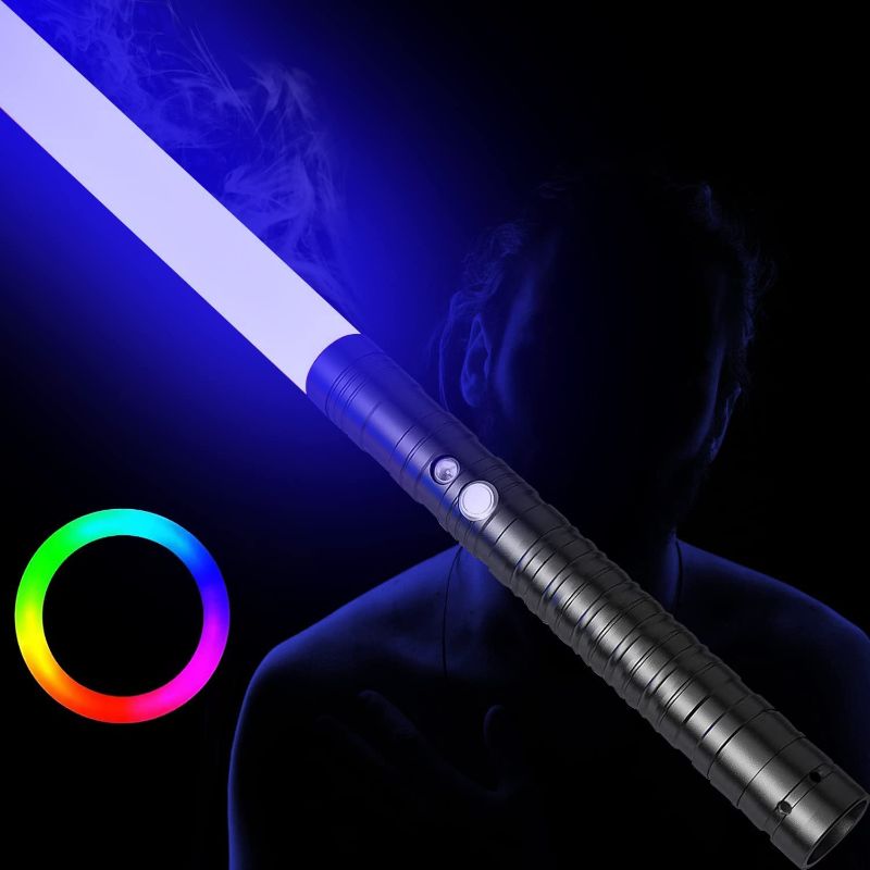 Photo 1 of FX Dueling Lightsaber RGB 15 Colors&3 Modle Voices Light up,Rechargeable Lightsaber, Loud Sound Hight Light with FOC,Real Lightsaber for Adults,Metal Hilt Black