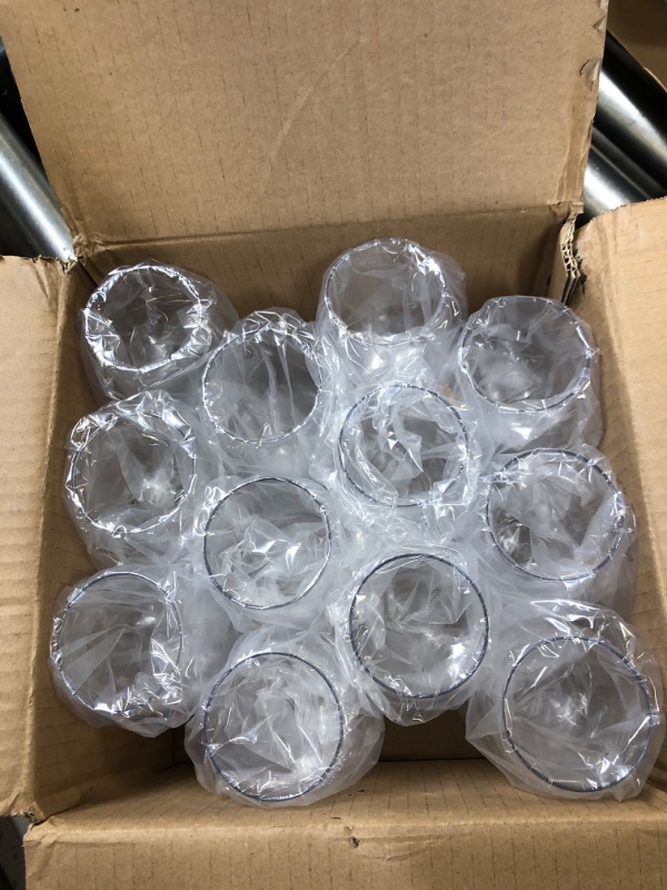 Photo 1 of 24 piece Stemless Unbreakable Crystal Clear Plastic Wine Glasses Set of 24 (10 Ounces) Clear 10.0 ounces