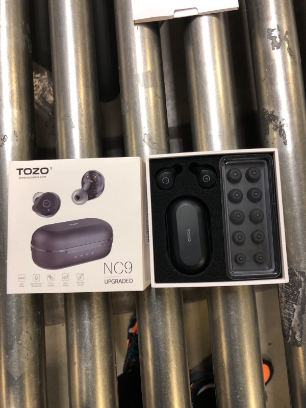 Photo 2 of TOZO NC9 2022 Version Hybrid Active Noise Cancelling Wireless Earbuds, in Ear Headphones IPX6 Waterproof Bluetooth 5.3 Stereo Earphones, Immersive Sound Premium Deep Bass Headset Matte Black
