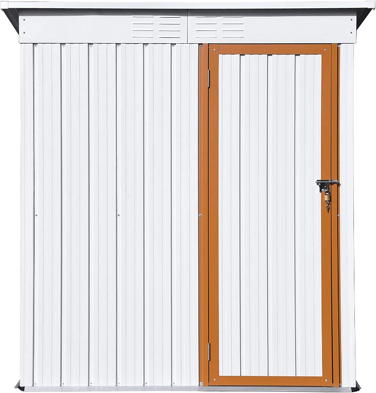 Photo 1 of 5x3 Ft Outdoor Storage Shed Storage Shed Garden Shed with Slopping Roof Vents Hinge Door and Lock, for Patio Backyard Lawn Garden