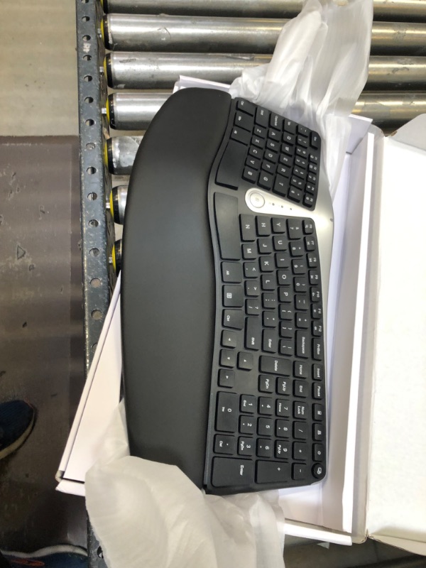 Photo 2 of Nulea Ergonomic Keyboard, Wired Split Keyboard with Pillowed Wrist and Palm Support, Featuring Dual USB Ports, Natural Typing Keyboard for Carpal Tunnel, Compatible with Windows/Mac
