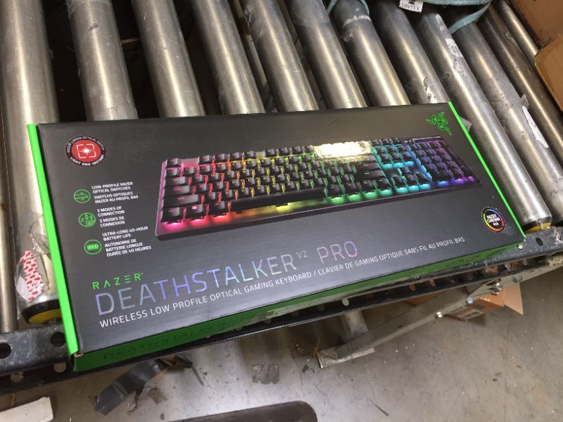 Photo 1 of Razer DeathStalker V2 Pro Wireless Gaming Keyboard: Low-Profile Optical Switches - Linear Red - HyperSpeed Wireless & Bluetooth 5.0-40 Hr Battery - Ultra-Durable Coated Keycaps - Chroma RGB DeathStalker V2 Pro Linear Optical Switch - - LIKE NEW