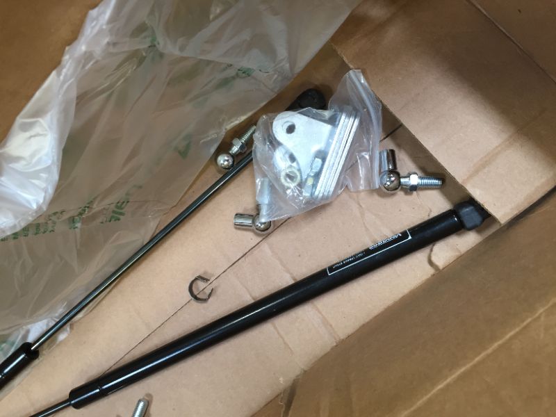 Photo 2 of 23 inch 100 lb Gas Prop Strut Shock 23" 445N/100LB Gas Spring Struts, 2Pcs Set with L-type Mounting Brackets for Heavy Duty RV Bed Murphy bed Large Garbage Box Floor Hatch Custom Window ARANA