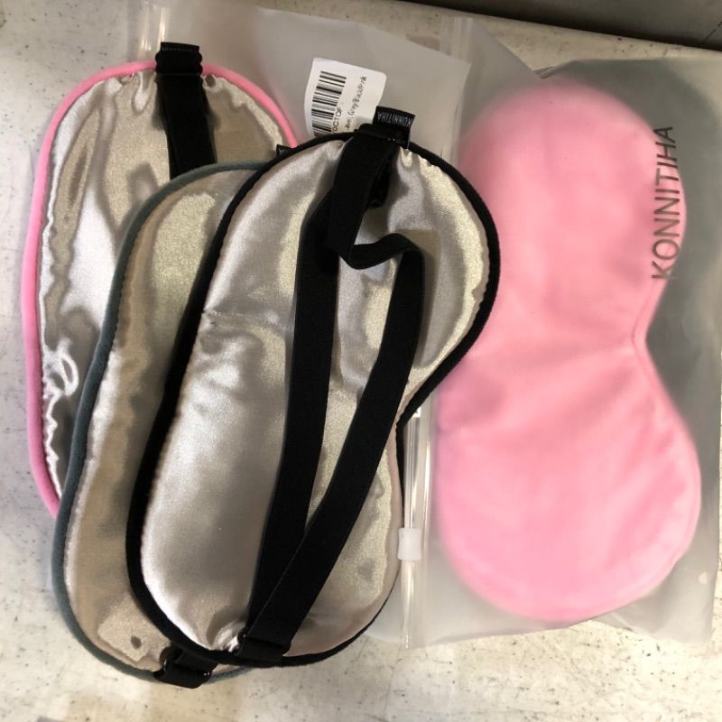 Photo 1 of 6-PACK of eye masks for sleeping -- pink, grey, black --  Upgraded 100% Blackout Eye Mask for Sleeping with Adjustable Strap, Light&Comfortable & Soft Night Blindfolds