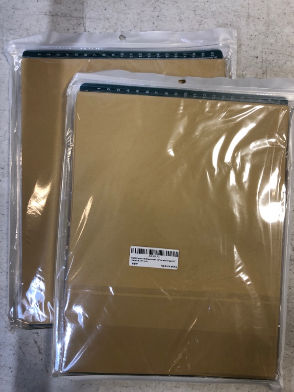 Photo 2 of 2-PACK! Kraft Paper 100 Sheets with 1 Pcs A4 Craft Board, Brown Kraft Paper for Drawing; Compatible with Laser and Inkjet Printers-8.5 x 11 Inch
