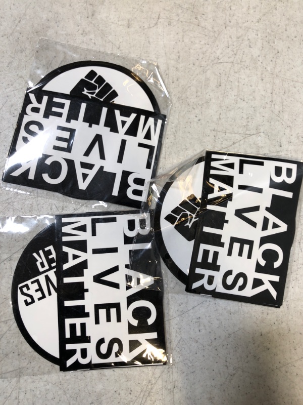 Photo 3 of 3-PACK:: 6 item Black Lives Matter Sticker Set Vinyl Decal Anti-Racism BLM Movement Bumper Sticker Car Phone Helmet Window Truck Wall Laptop Skins Decals ***** SEE PHOTOS -- ONE PACKAGE IS CREASED ***
