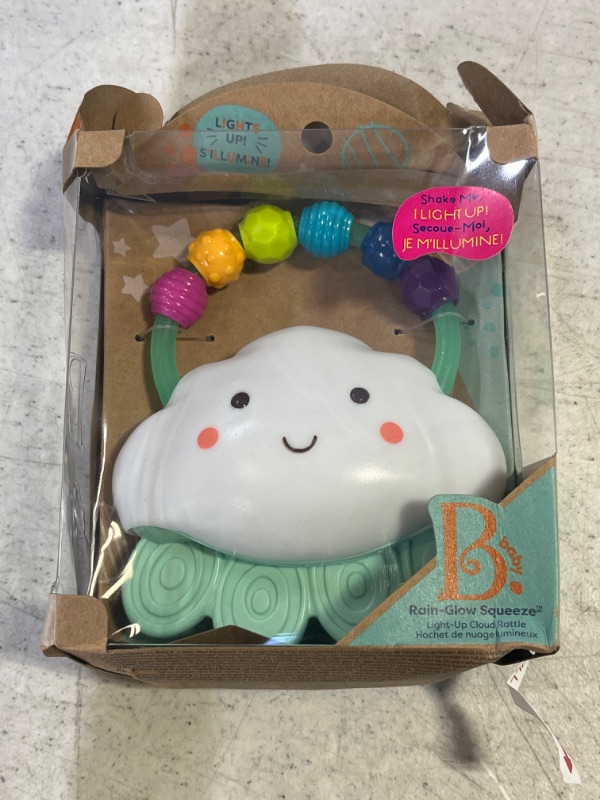 Photo 2 of 2CT - B. toys – Rain-Glow Squeeze – Light-Up Cloud Rattle for Babies 3 Months +