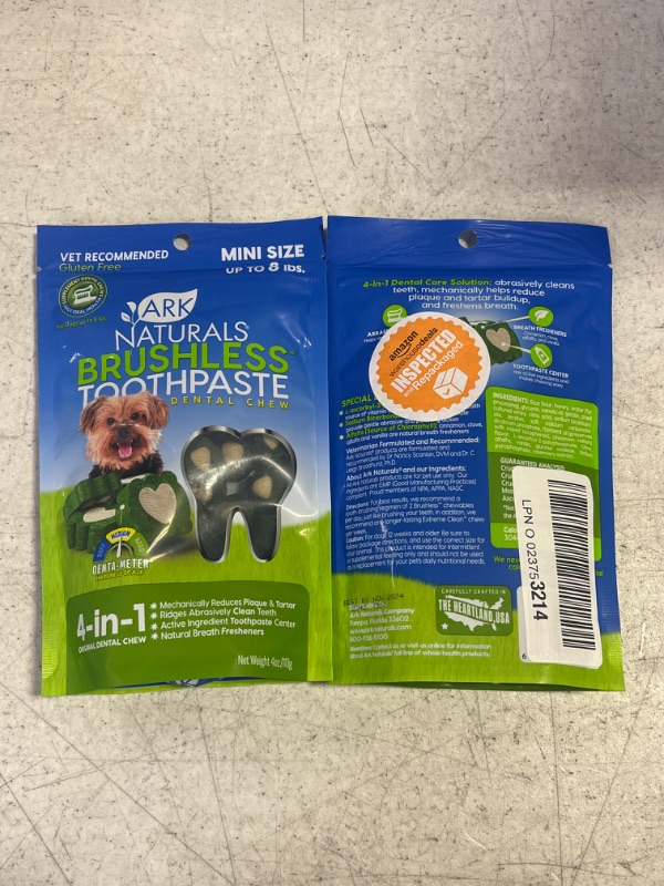 Photo 2 of 2PC - Ark Naturals Brushless Toothpaste, Dog Dental Chews for Mini Breeds, Freshens Breath, Helps Reduce Plaque & Tartar, 4oz, 1 Pack - EXP: NOV 2024
