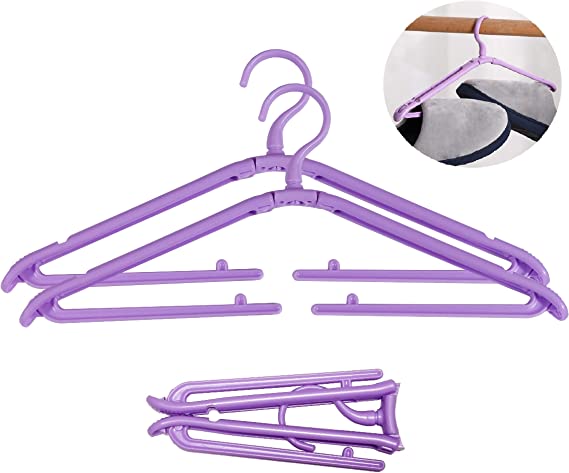 Photo 1 of Fineget Travel Hangers Foldable Collapsible Hangers Clothes Hangers Coat Hangers Plastic Hangers Non Slip Hangers Purple Hangers ++FACTORY SEALED++
