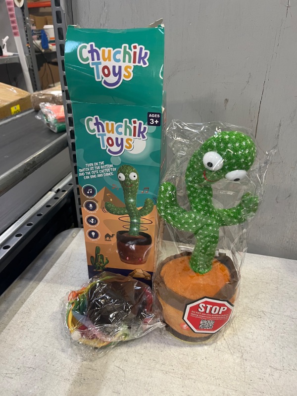 Photo 2 of Chuchik Dancing Talking Cactus Toy for Babies – 60 Songs the Singing Cactus Toy with 3 Changeable Outfits – Plush Wiggle Dancing Talking Repeating Mimicking Cactus Toy with Glowing LED Lights (1 Pack) - ++FACTORY SEALED++ - ++OPENED FOR LIVE PHOTO++
