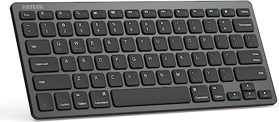 Photo 1 of Arteck Ultra-Slim Bluetooth Keyboard Compatible with iPad 10.2-inch/iPad Air/iPad 9.7-inch/iPad Pro/iPad Mini, iPhone and Other Bluetooth Enabled Devices Including iOS, Android, Windows, Black
