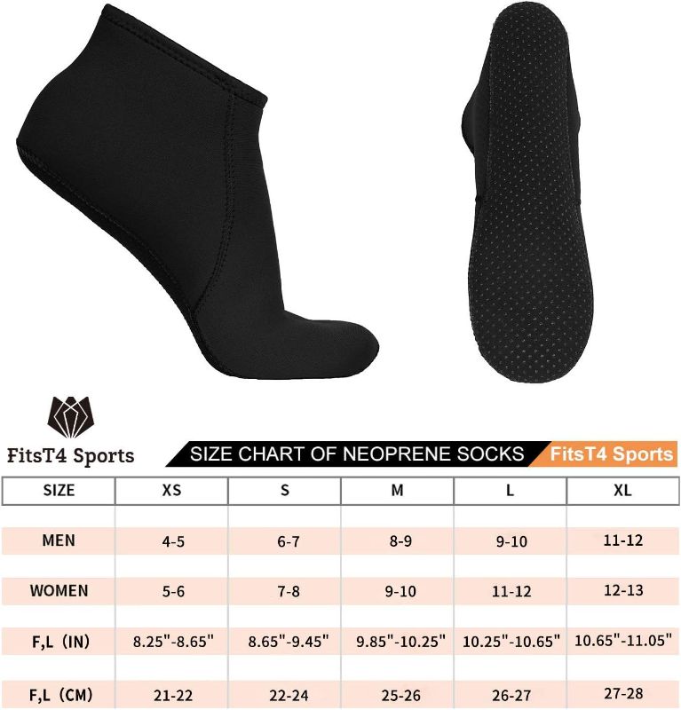 Photo 1 of FitsT4 3MM Neoprene Water Socks Snorkel Fin Anti-Slip Beach Water Sports Sock Swim KIDS Dive Wetsuit Booties Large 

