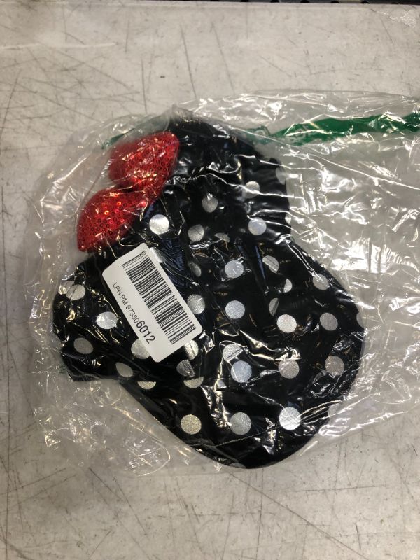 Photo 2 of Disney Minnie Mouse Polka Dot Pom Pom Baseball Cap with Bow Black