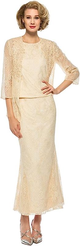 Photo 1 of Honeydress Women's Mermaid Lace Two Piece Mother of The Bride Dress with Jacket - Size 14
