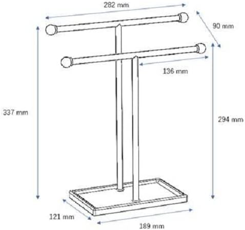 Photo 2 of Amazon Basics Double-T Hand Towel and Accessories Stand, Nickel/White