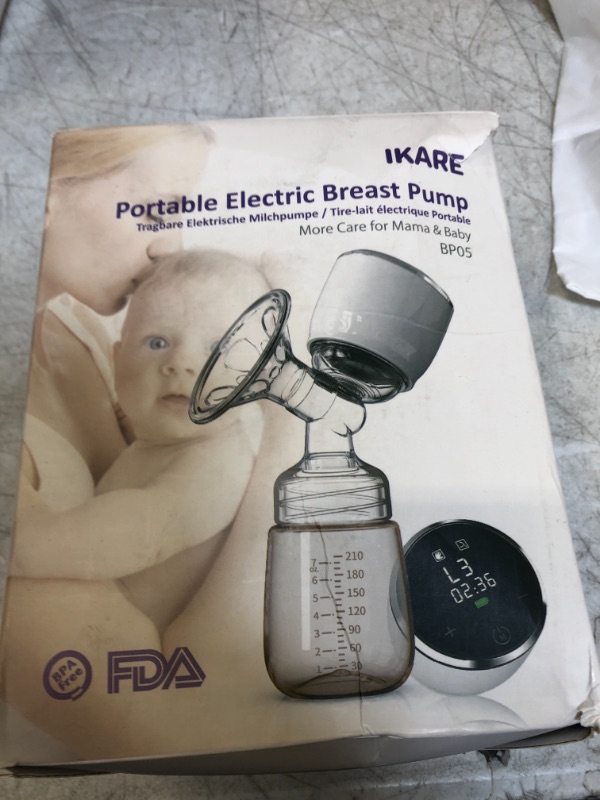 Photo 3 of IKARE Breast Pump Electric Single - Portable Rechargeable Breastfeeding Pump, Ultra Quiet Breast Milk Pump with Adjustable Levels, Perfect for Moms on The Go