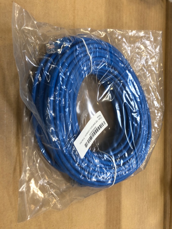 Photo 2 of Cmple - High Speed Cat 6 Cable - 10 Gbps Network Cable, Cat6 Ethernet LAN, Gold Plated RJ45 Connectors - 75 Feet Blue 75FT Blue