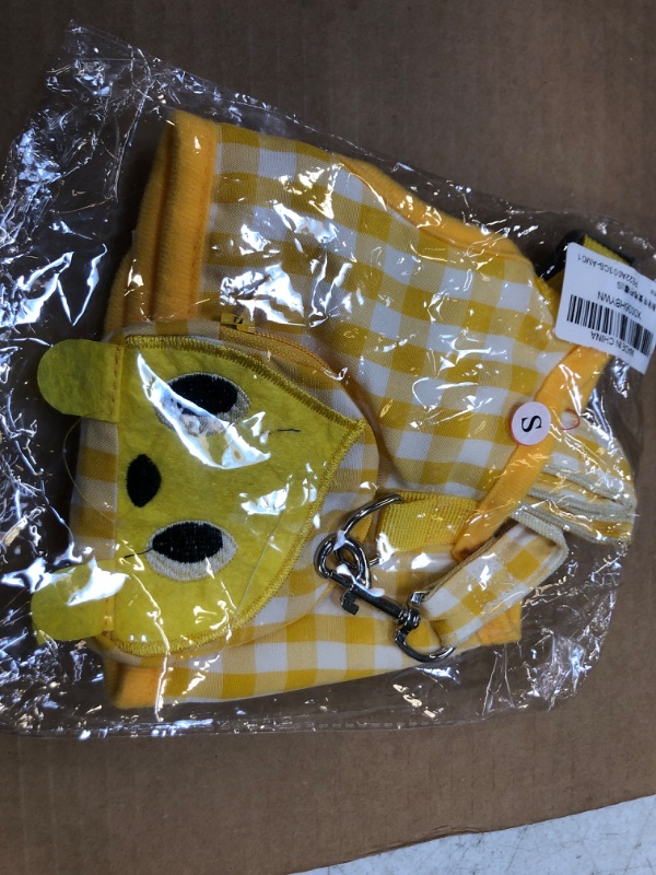 Photo 2 of ABRRLO Plaid Puppy Harness and Leash Set for Small Dogs Adjustable   (Yellow,S)  