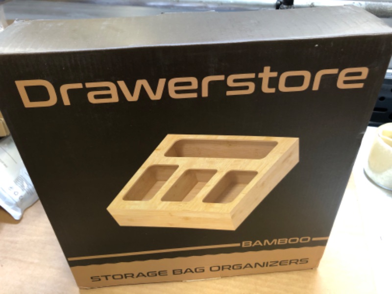 Photo 2 of   Drawerstore, Ziplock Storage Bag Organizer for Drawer - Plastic Bag Holder    