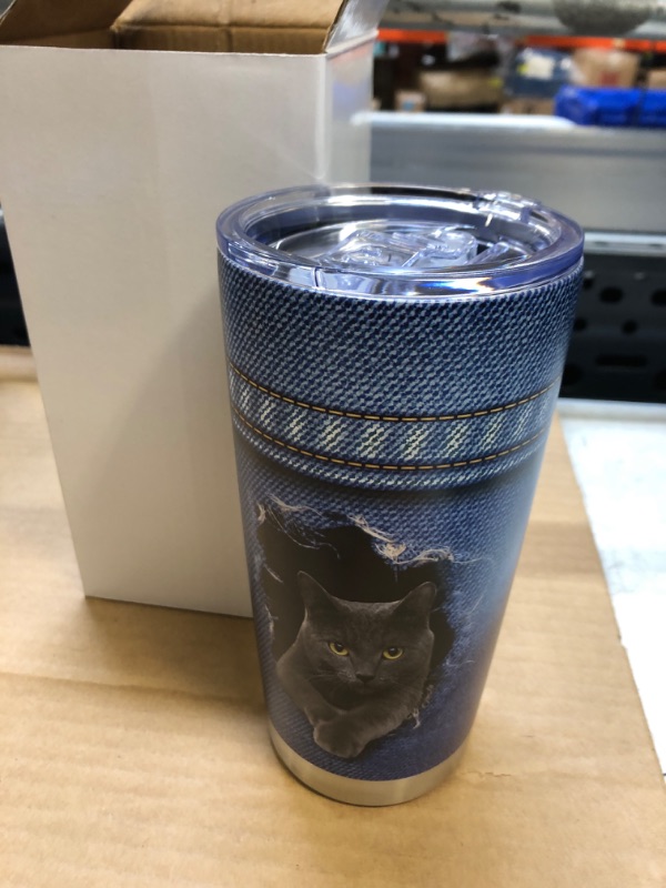 Photo 2 of 1pc----CGMIBAS Black Cat Gifts for Women Men Coffee Tumbler, 20oz Cat Animal Gifts Insulated Cup, Black Cat Tumbler Cup, Birthday Christmas Ideas Gifts for Cat Lovers Pet Travel Mug