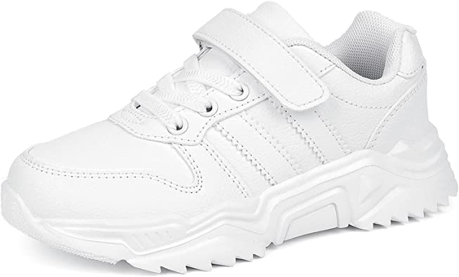 Photo 1 of  Unisex-Child White Boys Girls Shoes Antiskid Tennis Sneakers Outdoor Casual Kids Shoes Running Shoes(Toddler/Little Kid/Big Kid), 3.5 