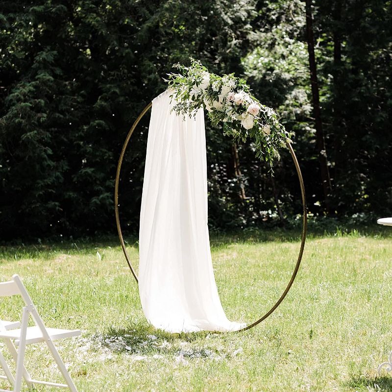 Photo 1 of 
Metal Round Balloon Arch Kit, 7,2Ft Large Size Golden Circle Arch Frame Backdrop Stand for Birthday Graduation Wedding Christmas Baby Shower Party Decoration