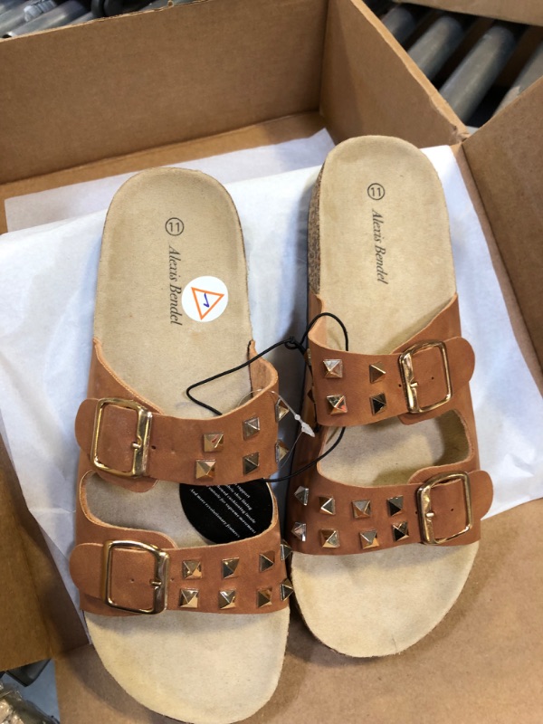 Photo 2 of Alexis Bendel Ladies Slide Sandal With Cork Footbed and Mini Colored Studed Accents Across The Strap Comfortable For Indoor and Outdoor Open Toe Soft Cushioned Extra Thick Non-Slip Massage Slipper
11