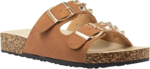 Photo 1 of Alexis Bendel Ladies Slide Sandal With Cork Footbed and Mini Colored Studed Accents Across The Strap Comfortable For Indoor and Outdoor Open Toe Soft Cushioned Extra Thick Non-Slip Massage Slipper
11