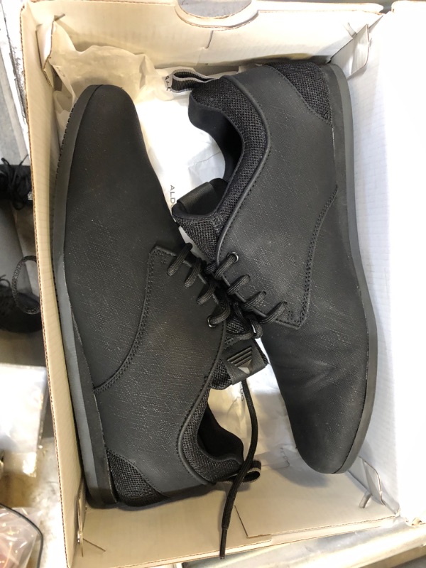 Photo 1 of ALDO Men's Preilia Sneaker 8 Black Smoot broken on back of one can glue 