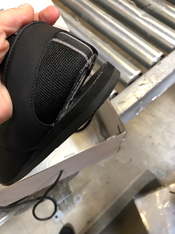 Photo 1 of ALDO Men's Preilia Sneaker 8 Black Smoot broken on back of one can glue 