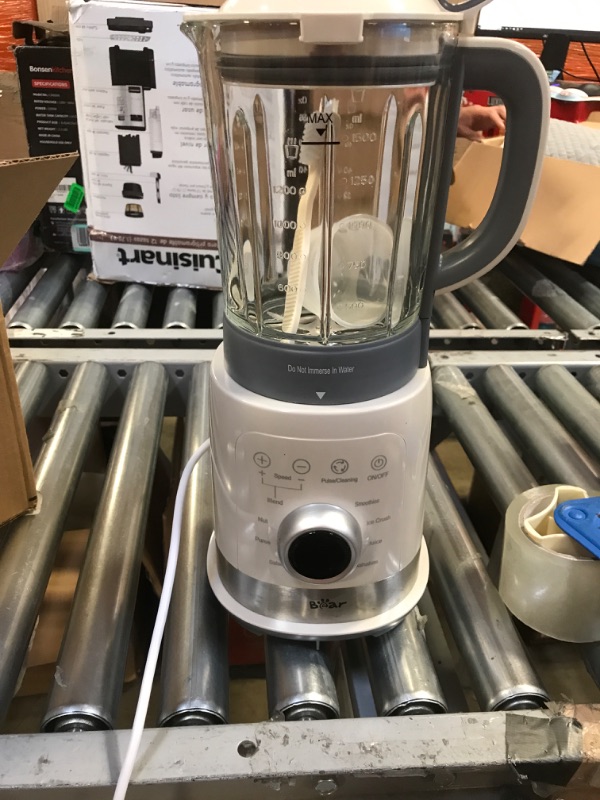 Photo 1 of Bear Blender, 1500 Peak Watts Professional Countertop Blender for Kitchen, Blender for Shakes and Smoothies with 51 Oz Glass Jar,Auto-Programs Functions with LED display for Ice Crush, Smoothies, Milkshakes and Autonomous Clean