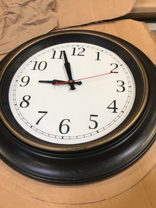 Photo 2 of 
Roll over image to zoom in







Bernhard Products Large Wall Clock 18" Quality Quartz Silent Non Ticking, Battery Operated for Home/Living Room/Over Fireplace, Beautiful Decorative Timeless Stylish Dark Brown XL Clocks, Easy to Read